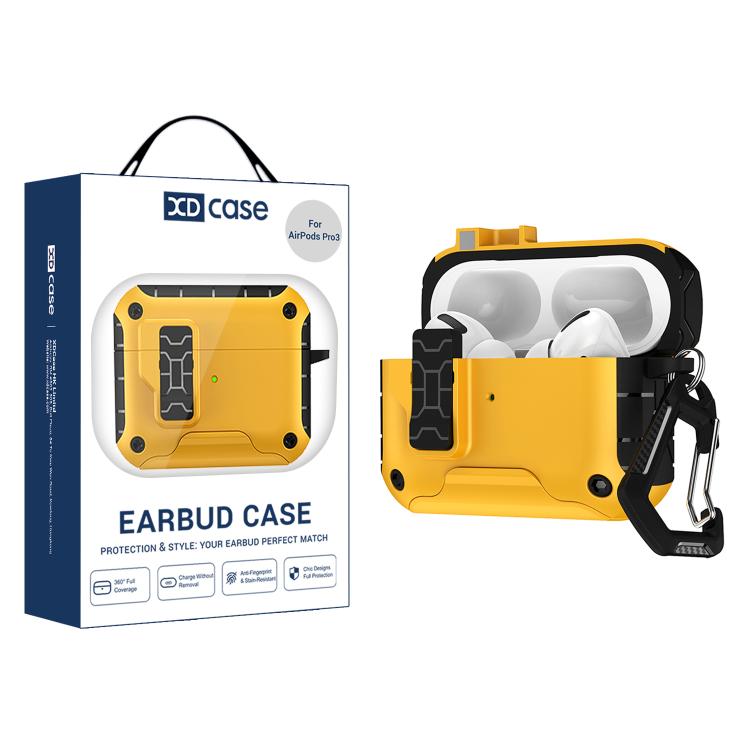 For AirPods Pro 3 XDcase Auto Pop-Up Magnetic Earbud Case with Holder(Yellow)