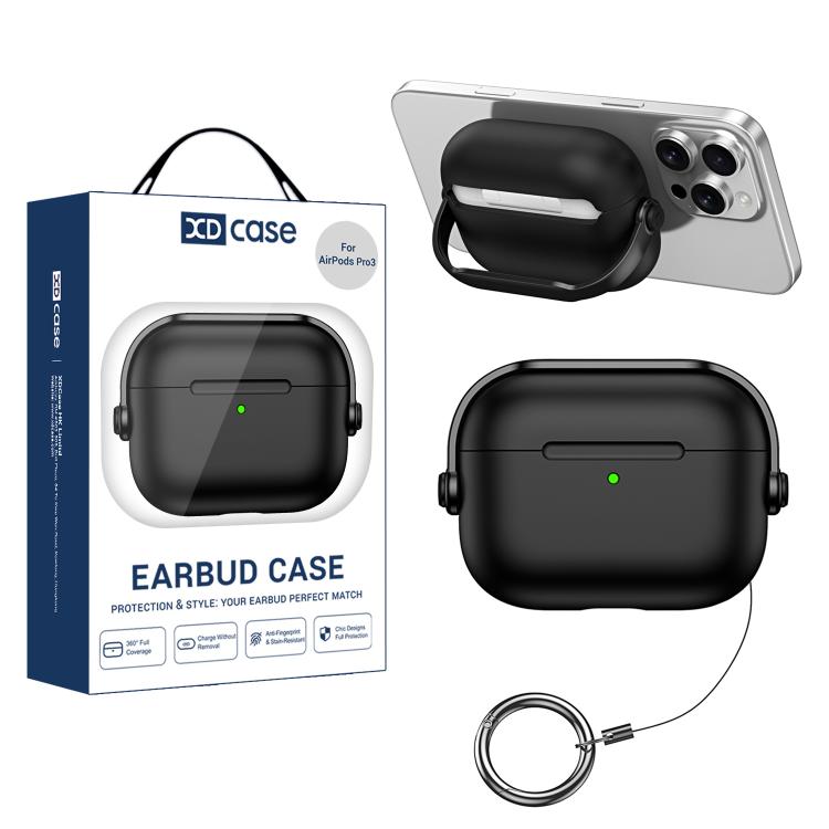 For AirPods Pro 3 XDcase Liquid Silicone Earbud Protective Case(Black)