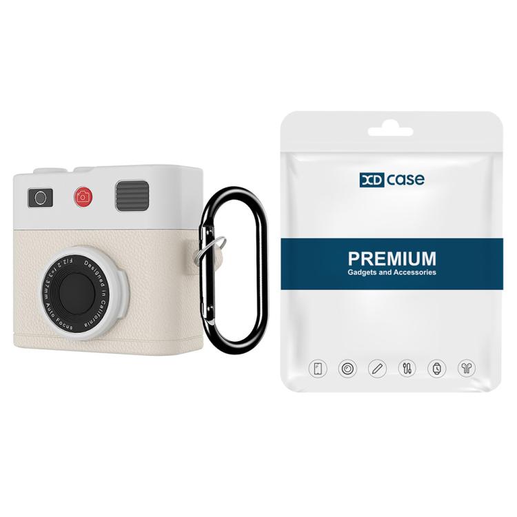 For AirPods Pro 3 XDcase Retro Camera Style Silicone Earbuds Case(Beige)