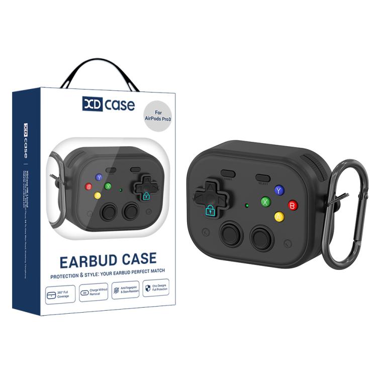 For AirPods Pro 3 XDcase Retro Game Console Design Earbuds Protective Case(Black)