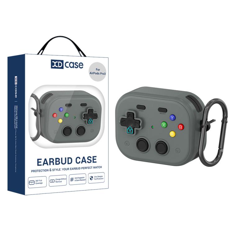 For AirPods Pro 3 XDcase Retro Game Console Design Earbuds Protective Case(Grey)