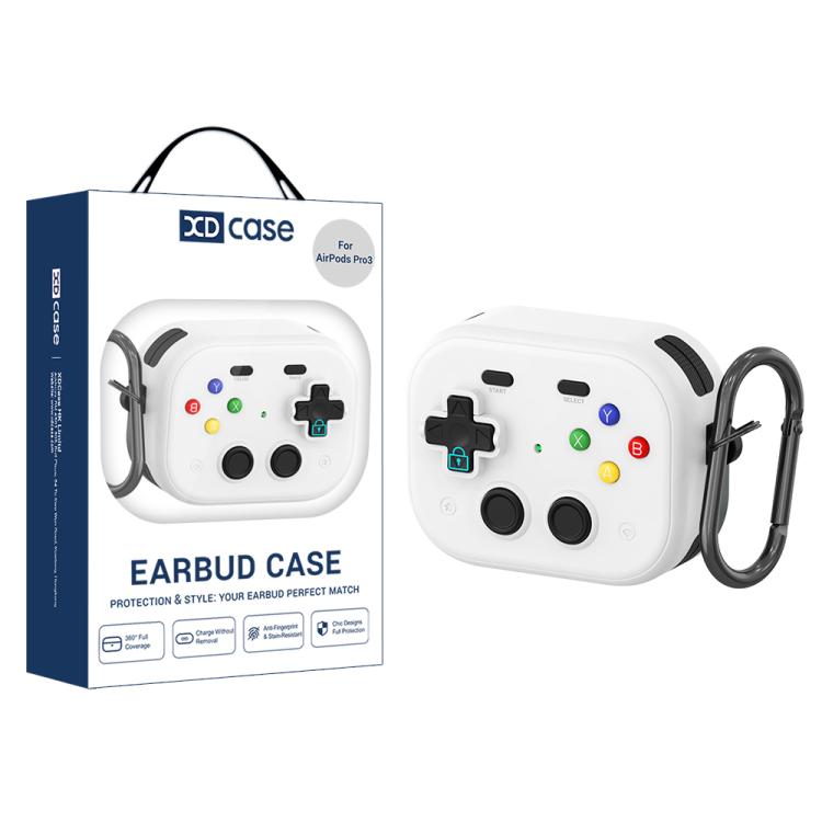 For AirPods Pro 3 XDcase Retro Game Console Design Earbuds Protective Case(White)
