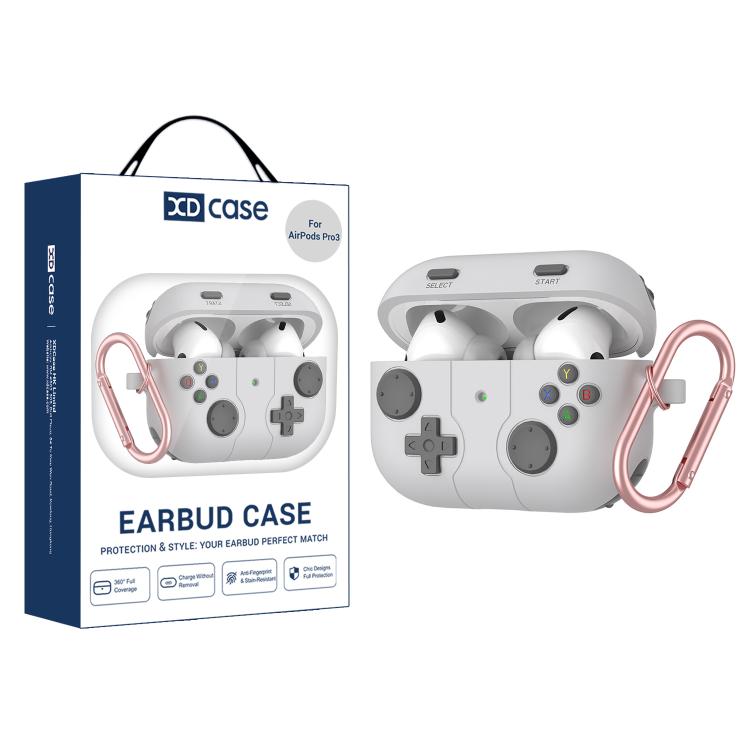 For AirPods Pro 3 XDcase Retro Game Console Style Silicone Earbuds Case(Grey)