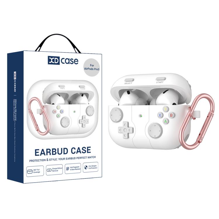 For AirPods Pro 3 XDcase Retro Game Console Style Silicone Earbuds Case(White)