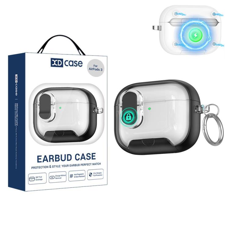 For AirPods Pro 3 XDcase Starlink Series Magnetic Earphone Case with Holder & Security Lock(Black)