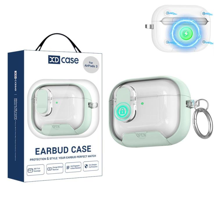 For AirPods Pro 3 XDcase Starlink Series Magnetic Earphone Case with Holder & Security Lock(Mint Green)