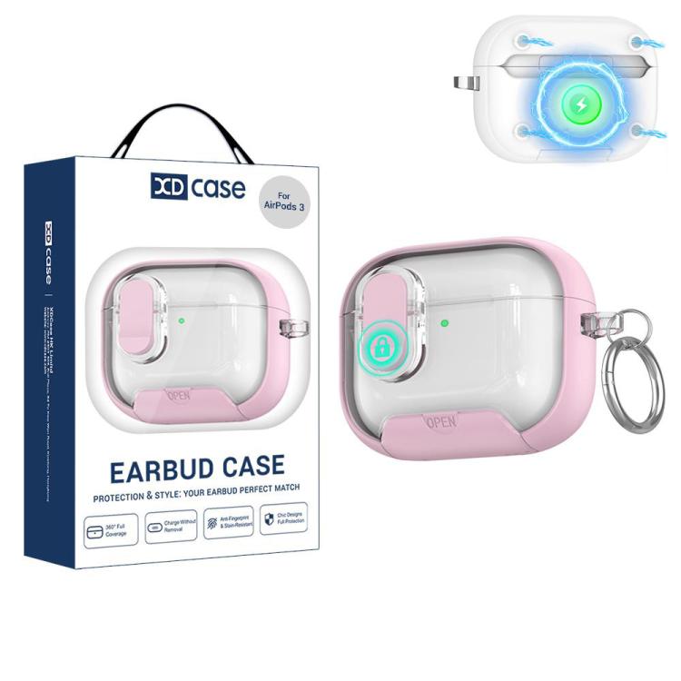 For AirPods Pro 3 XDcase Starlink Series Magnetic Earphone Case with Holder & Security Lock(Pink)