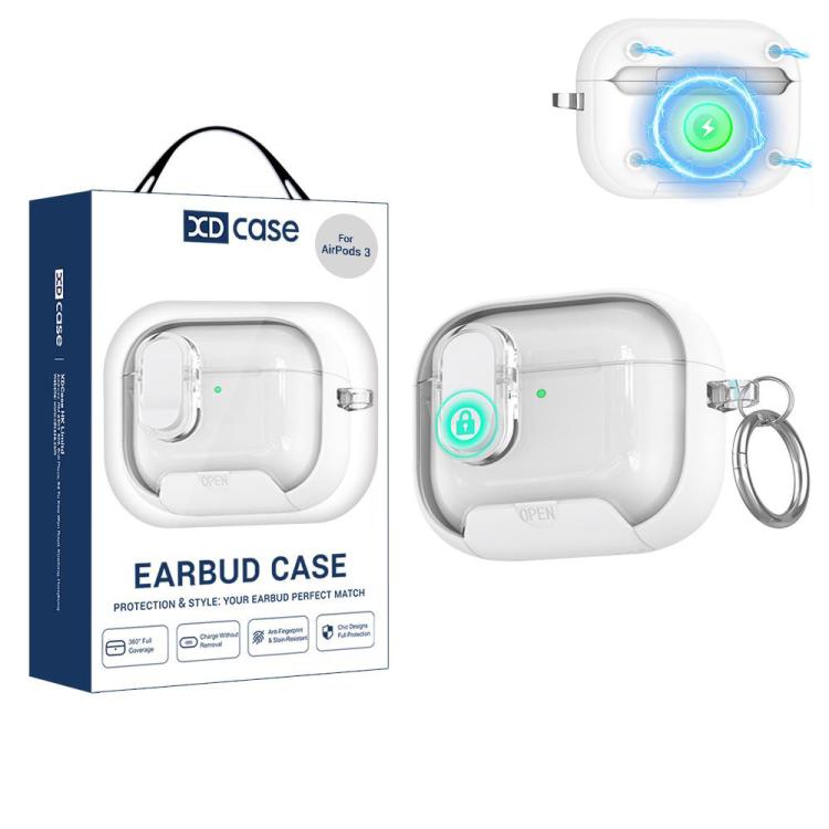 For AirPods Pro 3 XDcase Starlink Series Magnetic Earphone Case with Holder & Security Lock(White)
