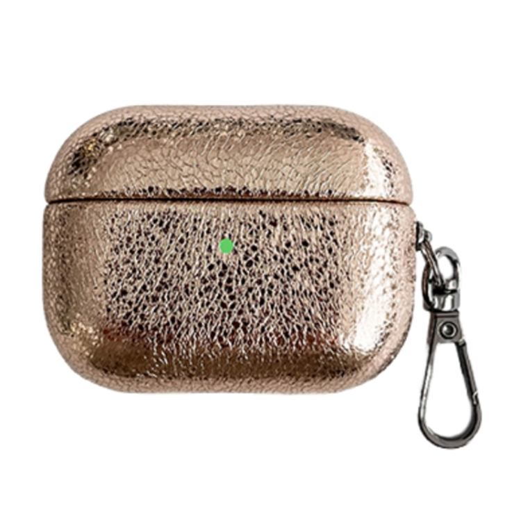 For AirPods Pro Burst Leather Texture Bluetooth Earphone Protective Case(Rose Gold)