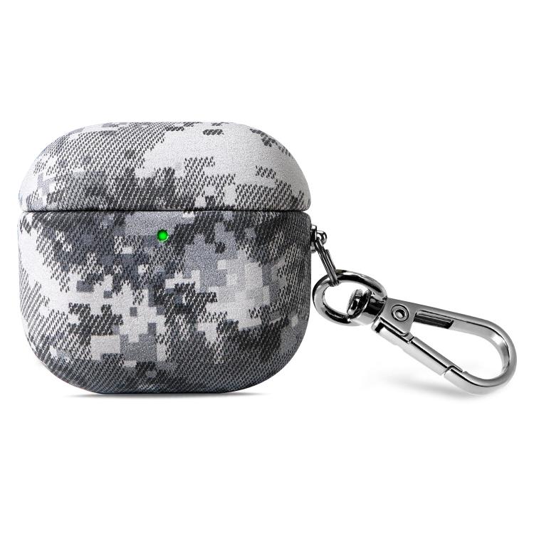 For AirPods Pro Camouflage Nature Leather Earphone Protective Case(Marine Camouflage)