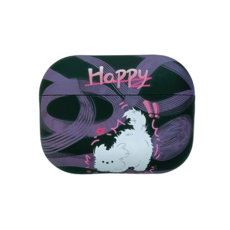 For AirPods Pro Cat and Dog Pattern Earbuds Box Frosted TPU Case(Exploring Dog)