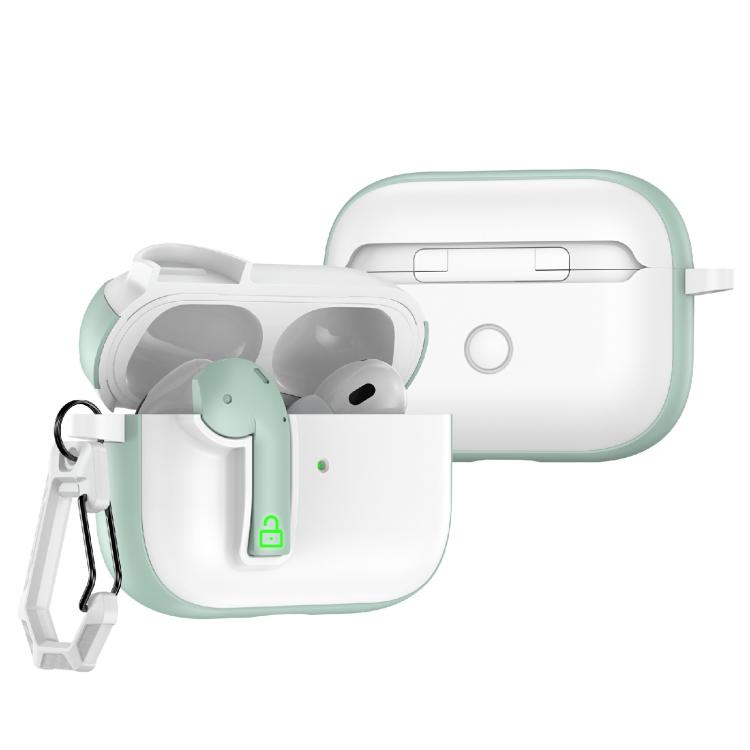 For AirPods Pro Colorful Lock Earphones Protective Case(Green)