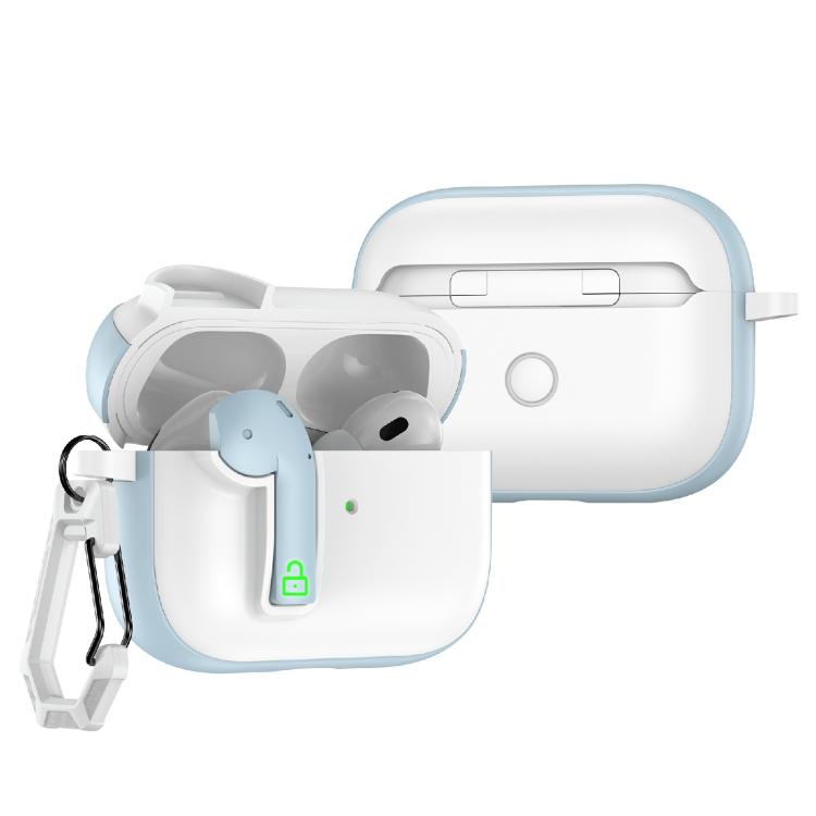 For AirPods Pro Colorful Lock Earphones Protective Case(Light Blue)