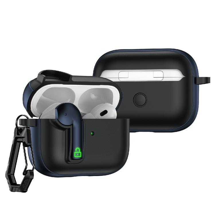 For AirPods Pro Colorful Lock Earphones Protective Case(Navy Blue)
