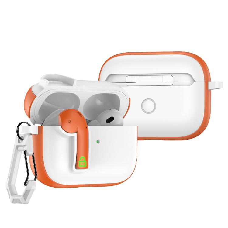 For AirPods Pro Colorful Lock Earphones Protective Case(Orange)