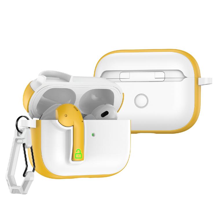 For AirPods Pro Colorful Lock Earphones Protective Case(Yellow)