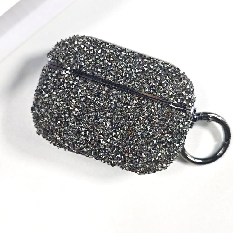 For AirPods Pro Electroplating Glitter Diamond Wireless Earphone Protective Case(Black)