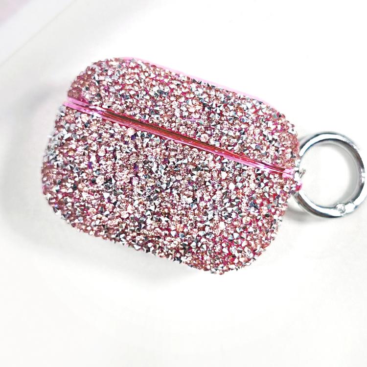 For AirPods Pro Electroplating Glitter Diamond Wireless Earphone Protective Case(Pink)