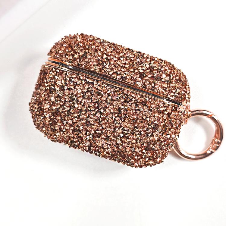 For AirPods Pro Electroplating Glitter Diamond Wireless Earphone Protective Case(Rose Gold)