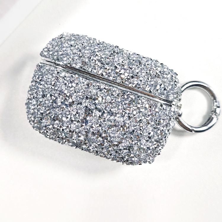 For AirPods Pro Electroplating Glitter Diamond Wireless Earphone Protective Case(Silver)