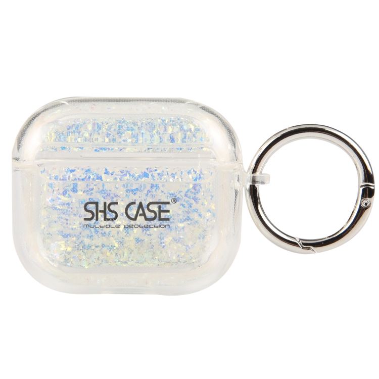 For AirPods Pro Flash Diamond Epoxy Bluetooth Earphone Protective Case(White)