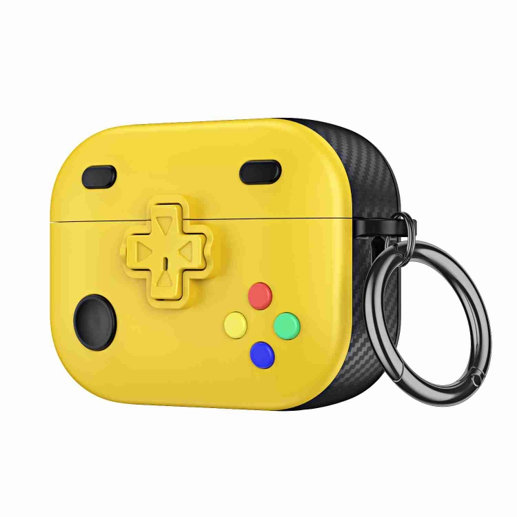 For AirPods Pro Game Console Shape Wireless Earphones Protective Case(Yellow)