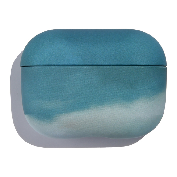 For AirPods Pro Ink Painting Water Sticker PC Earphone Case(Navy Blue)