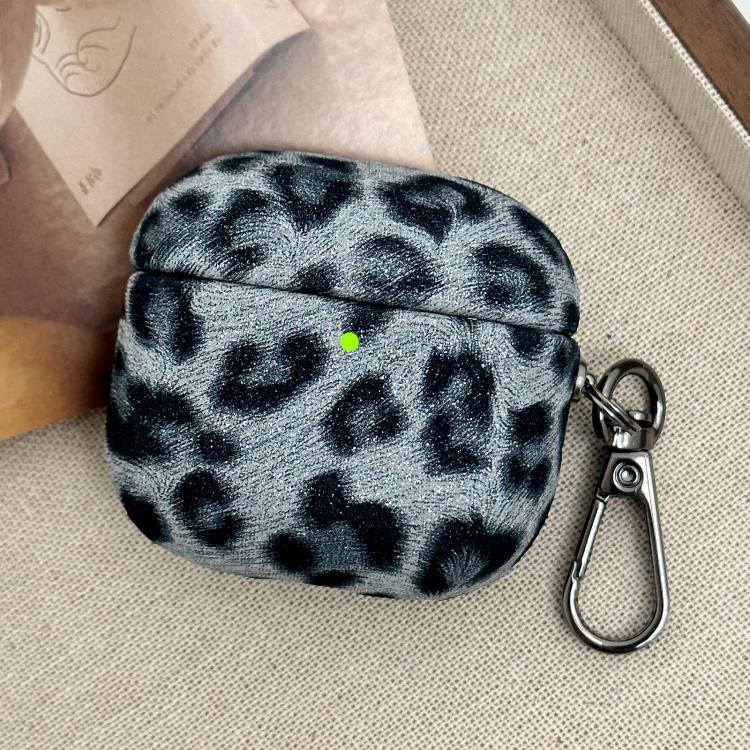 For AirPods Pro Leopard Texture Wireless Earphone PC Case(Grey)