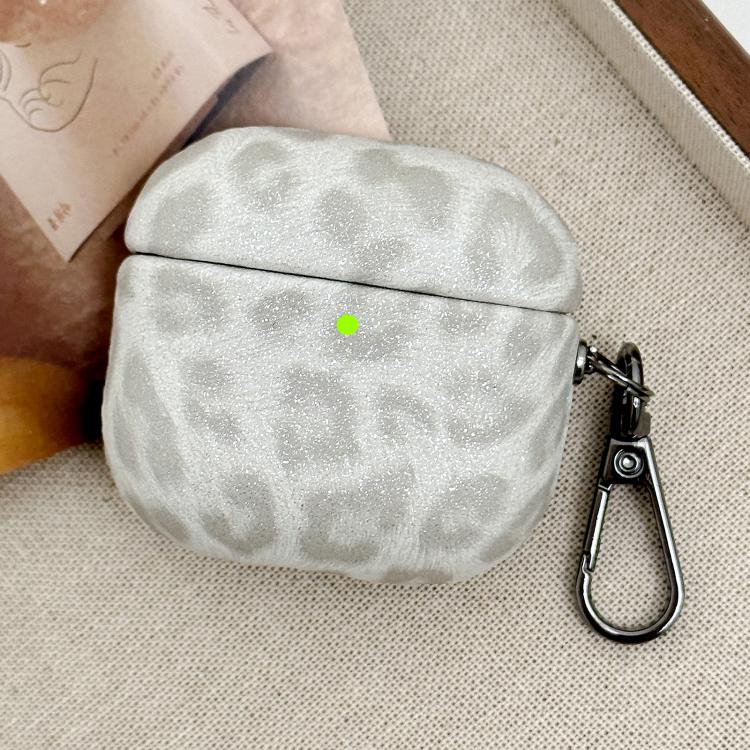 For AirPods Pro Leopard Texture Wireless Earphone PC Case(White)