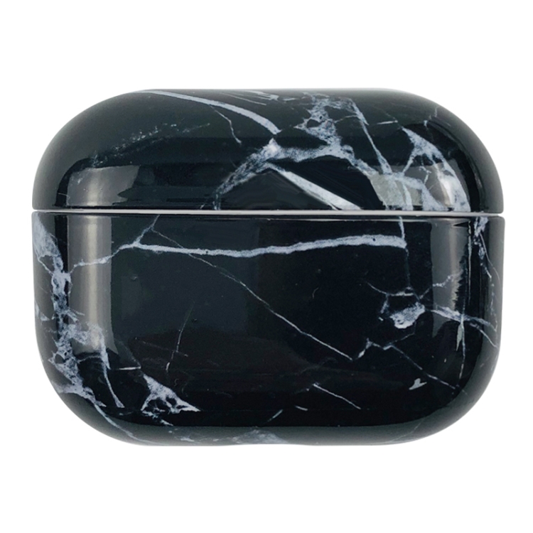 For AirPods Pro Marble Water Sticker Wireless Earphone Protective Case(Black Blue)