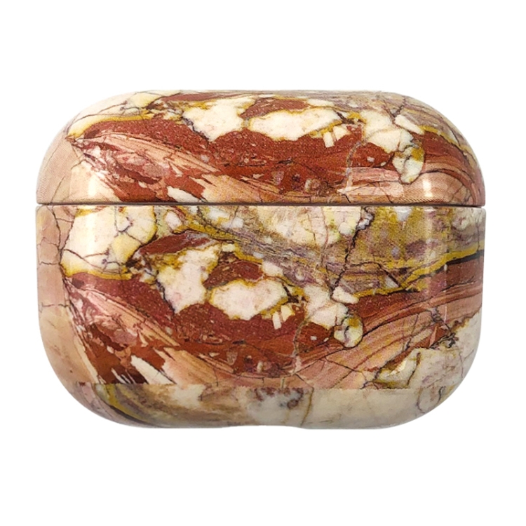 For AirPods Pro Marble Water Sticker Wireless Earphone Protective Case(Brown)