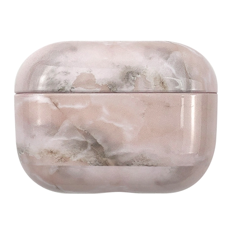 For AirPods Pro Marble Water Sticker Wireless Earphone Protective Case(Light Pink)