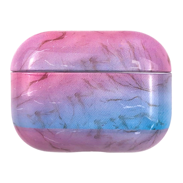 For AirPods Pro Marble Water Sticker Wireless Earphone Protective Case(Pink Blue)