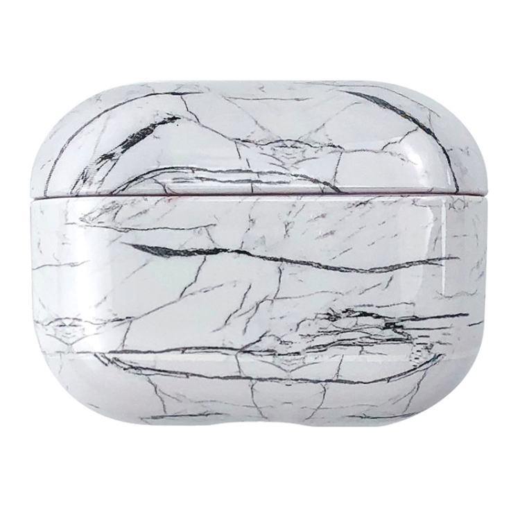 For AirPods Pro Marble Water Sticker Wireless Earphone Protective Case(White)