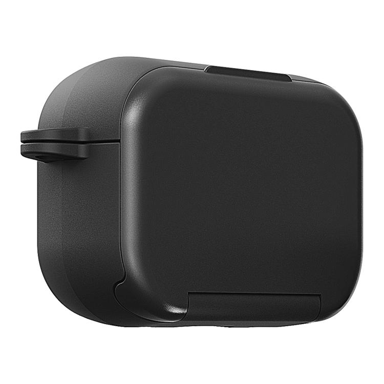 For AirPods Pro Mirror Stand Silicone Earphones Protective Case(Black)