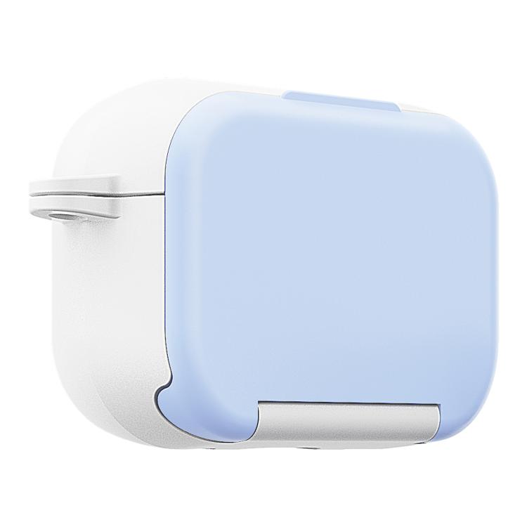 For AirPods Pro Mirror Stand Silicone Earphones Protective Case(Blue)
