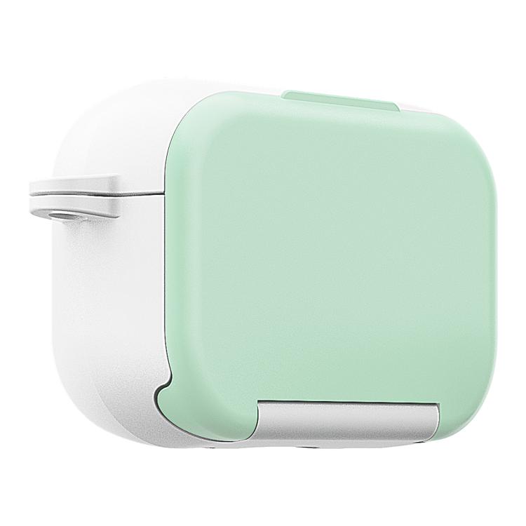 For AirPods Pro Mirror Stand Silicone Earphones Protective Case(Green)