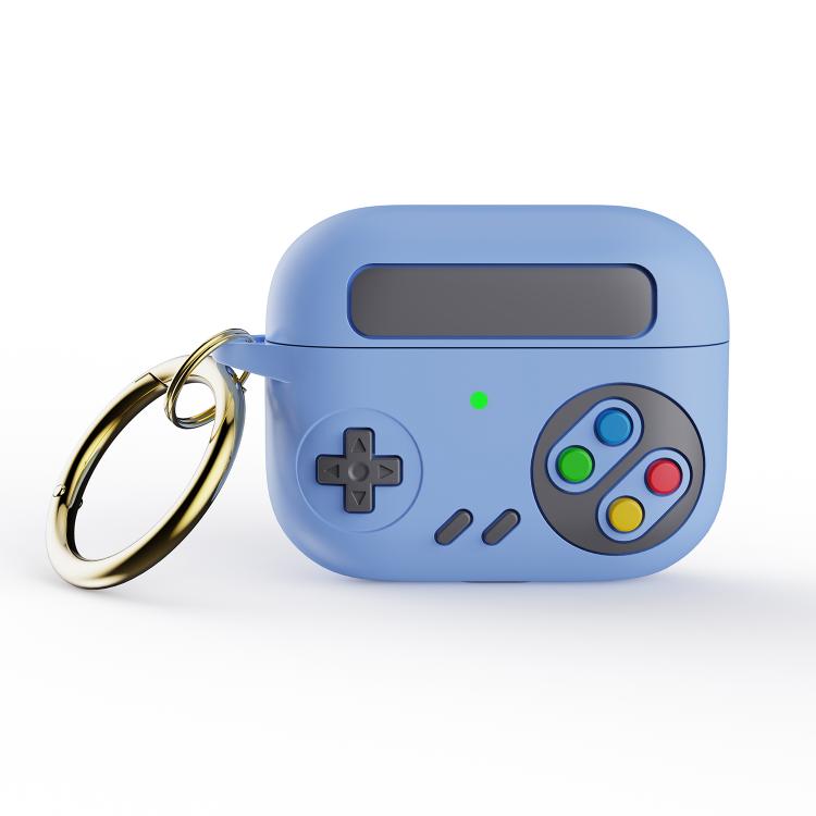 For AirPods Pro Retro Game Console Style Earphone Silicone Protective Case(Blue)