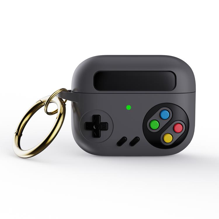 For AirPods Pro Retro Game Console Style Earphone Silicone Protective Case(Grey)