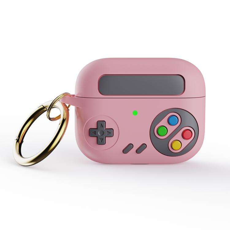 For AirPods Pro Retro Game Console Style Earphone Silicone Protective Case(Pink)