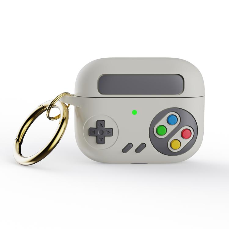 For AirPods Pro Retro Game Console Style Earphone Silicone Protective Case(White)