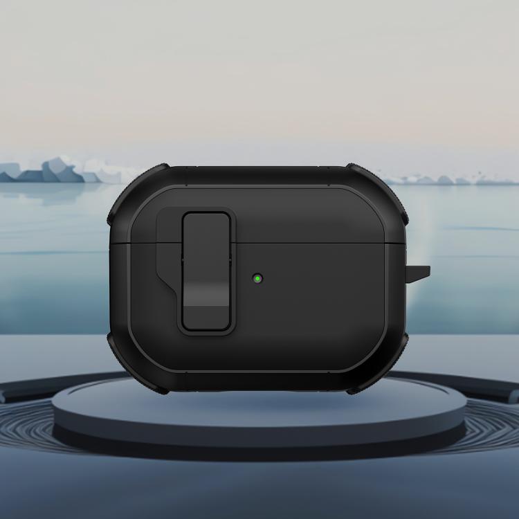For AirPods Pro Starship Wireless Earphones Case with Magnetic Switch(Black)