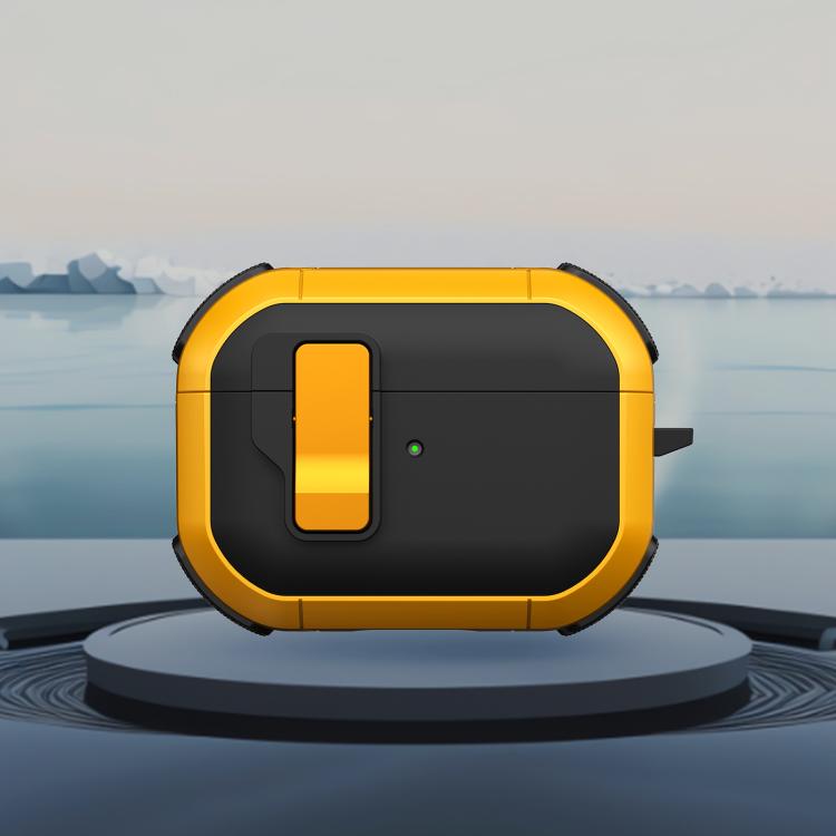 For AirPods Pro Starship Wireless Earphones Case with Magnetic Switch(Black Yellow)