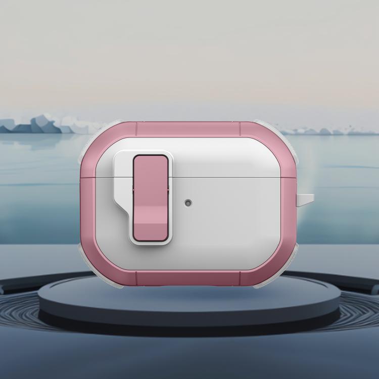 For AirPods Pro Starship Wireless Earphones Case with Magnetic Switch(White Pink)