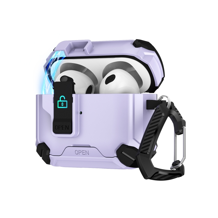For AirPods Pro Two Color MagSafe Magnetic Holder Earphone Case(Black Purple)