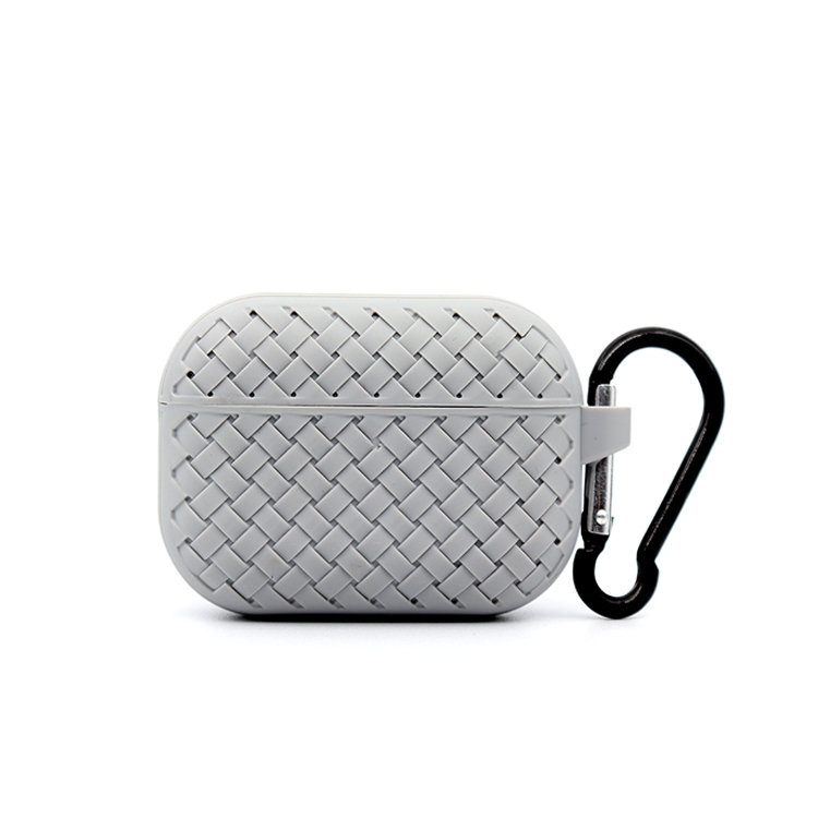 For AirPods Pro Weave Texture TPU Protective Case(Grey)