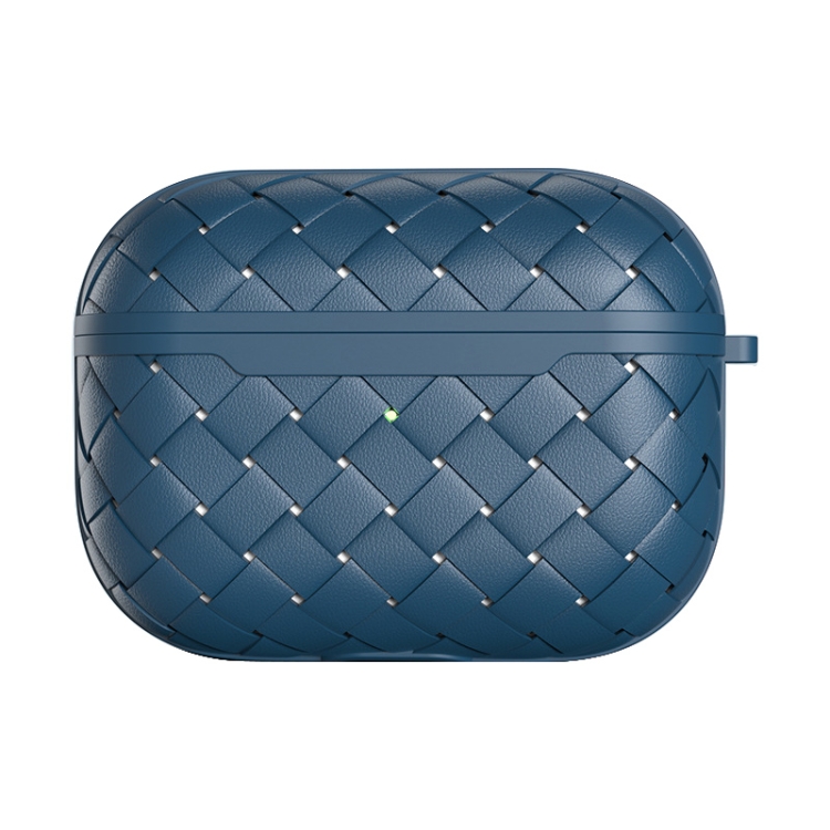 For AirPods Pro Weave Texture TPU Wireless Earphone Protective Case(Blue)