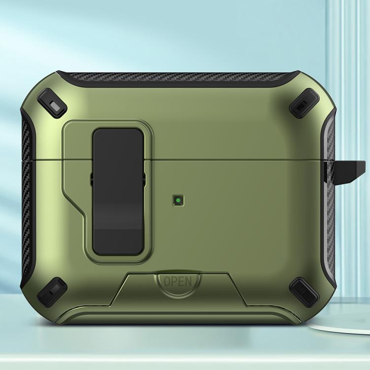 For AirPods Pro Wireless Bluetooth Earphones MagSafe Holder Protective Case(Green)
