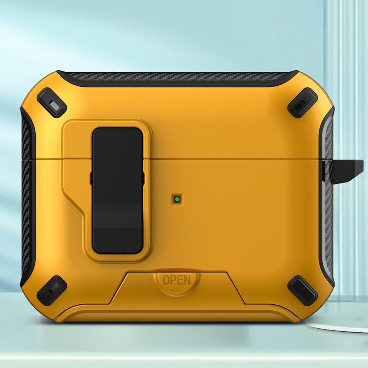 For AirPods Pro Wireless Bluetooth Earphones MagSafe Holder Protective Case(Yellow)