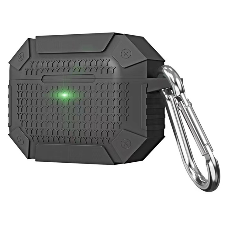 For AirPods Pro Wireless Earphones Shockproof Armor Protective Case(Grey)
